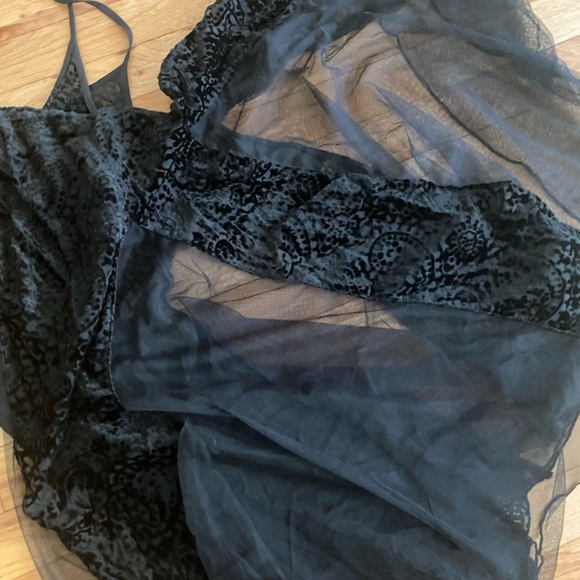 Free People Burned Velvet & Mesh Slip Dress Size Medium - Picture 5 of 5